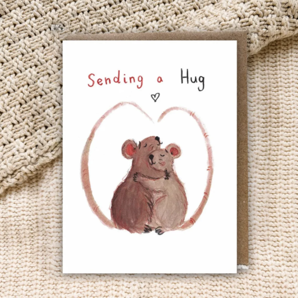 Sending a Hug Mice Greetings Card